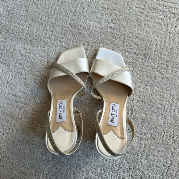 Jimmy Choo Bridal Plum Satin & Glitter Heels - Picture 10 of 11